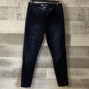White House Black Market Distressed Dark Jeans size small